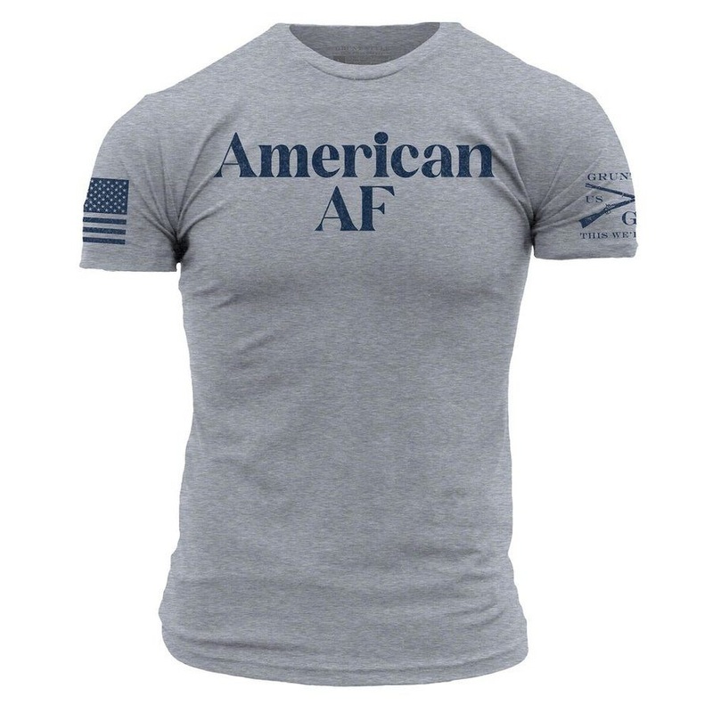 American AF T-Shirt – Dark Heather Gray Small