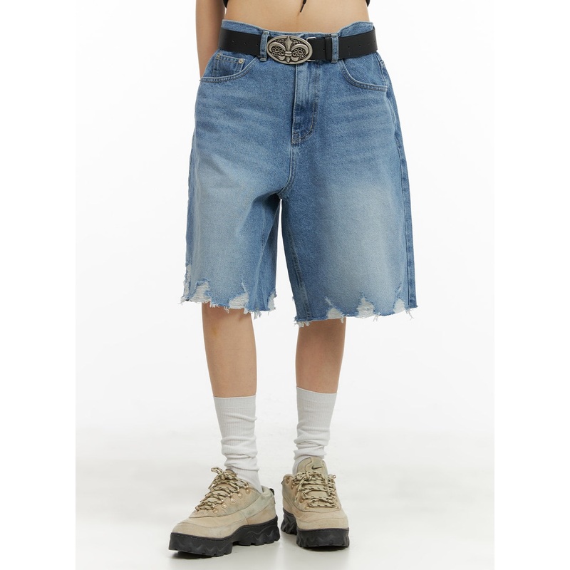 Baggy Denim Jorts (UNISEX) CA419 Blue S