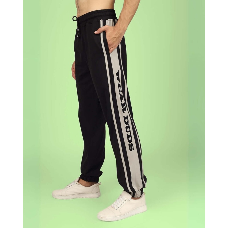 DUDS HD CONTRAST PANEL JOGGERS BLACK GREY XS