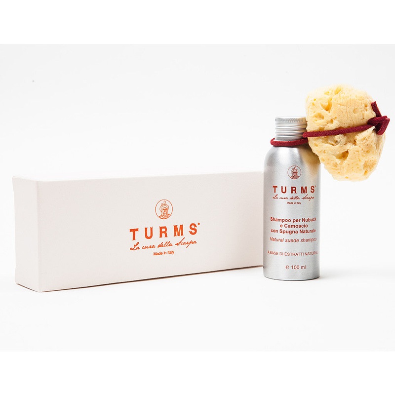 Leather shampoo “Sponge” with natural sponge and aluminium can – handcrafted