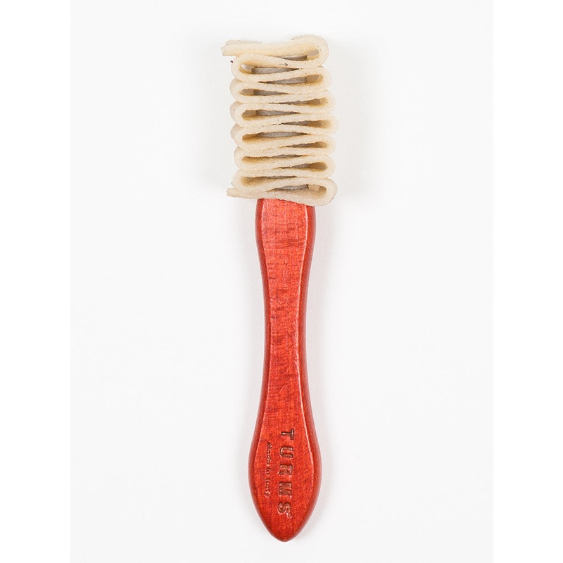Suede brush “Rubber Suede” made of red glazed beech wood – handcrafted