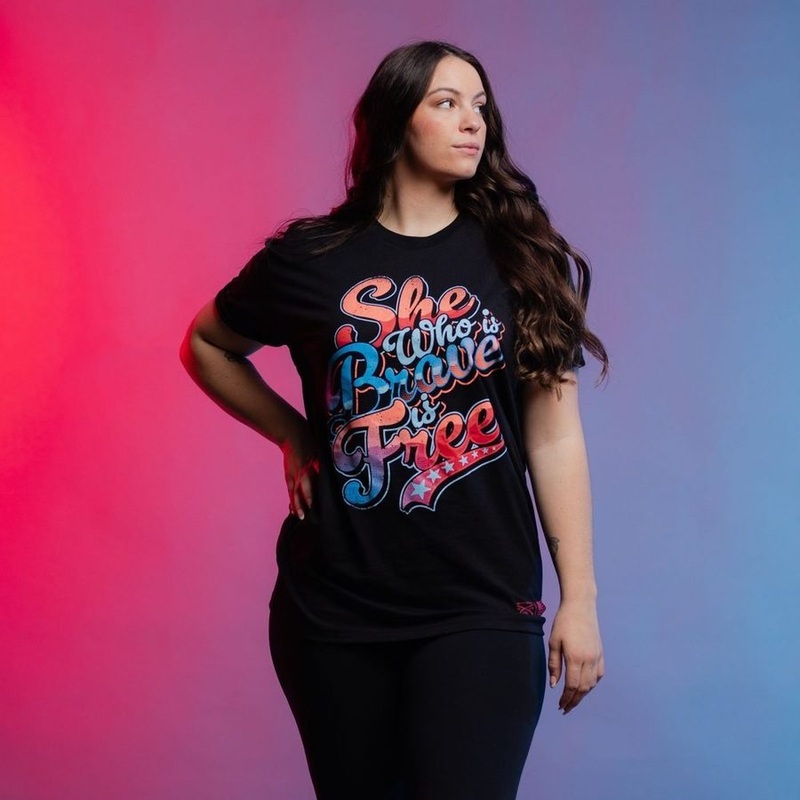 Women’s Brave Is Free Boyfriend Fit T-Shirt – Black Small