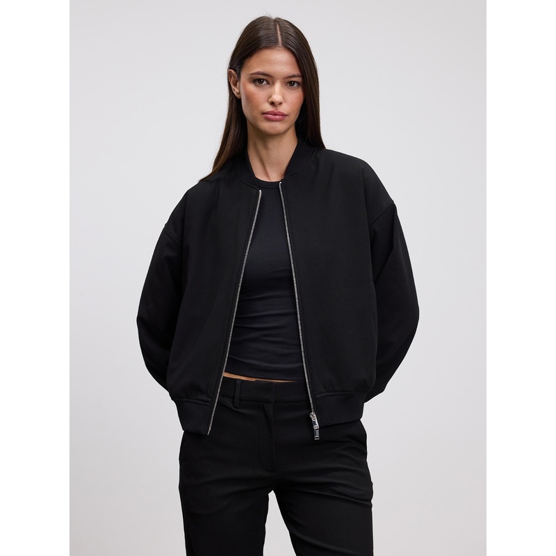 Womens Smart Bomber Jacket in Black XXS (4) Black Smart