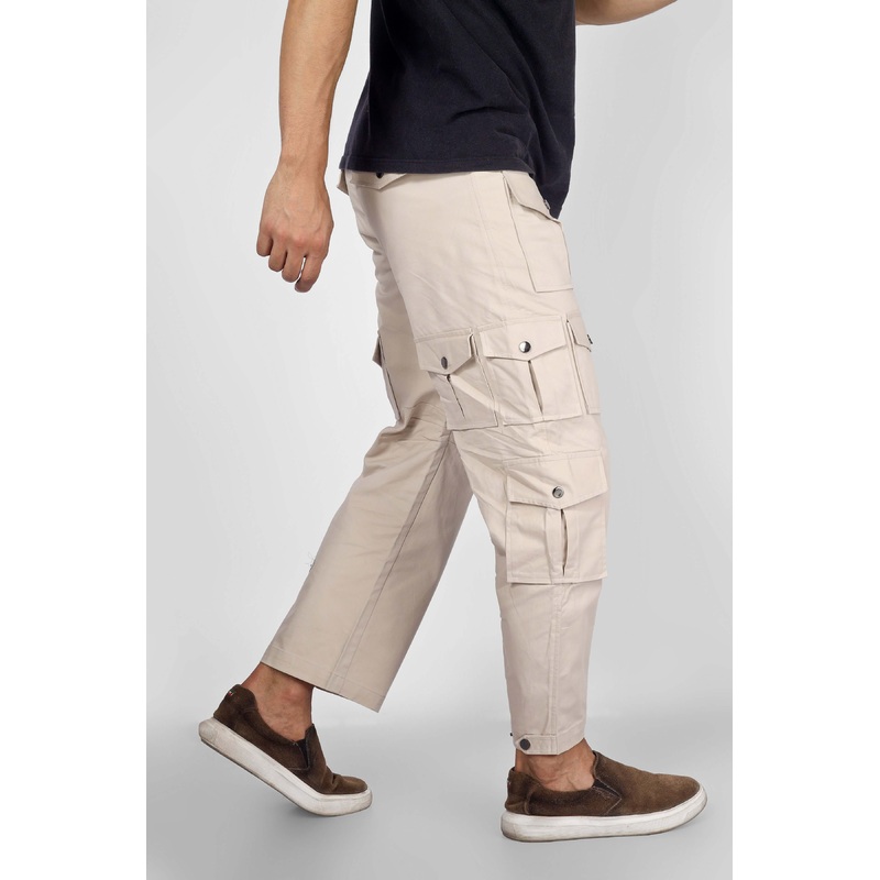 ARCADIA WHITE 14 POCKET CARGO PANTS XS