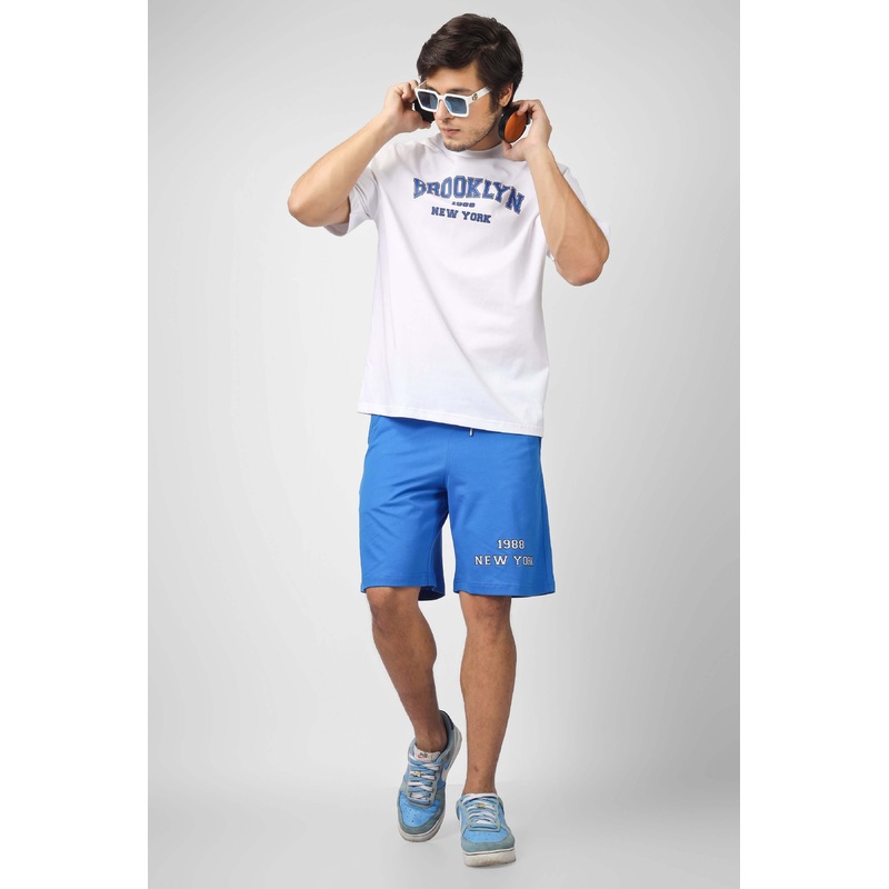 BROOKLYN CO-ORD SET WHITE BLUE XS