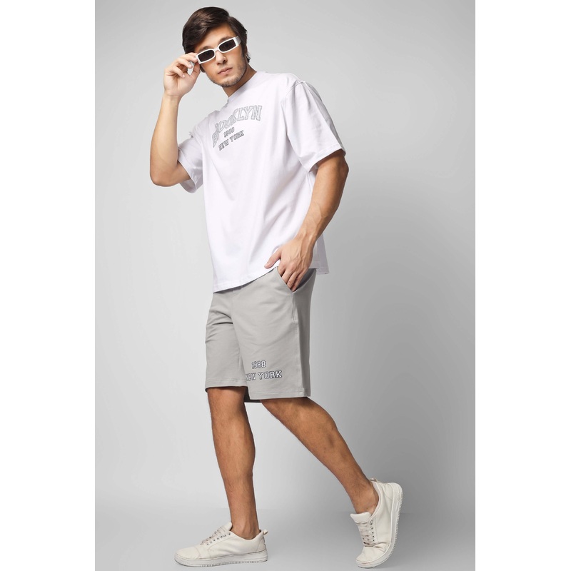 BROOKLYN CO-ORD SET WHITE GREY XS