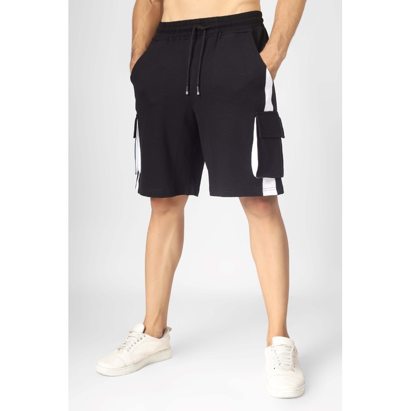 CONTRA REGULAR FIT CARGO SHORTS BLACK WHITE XS