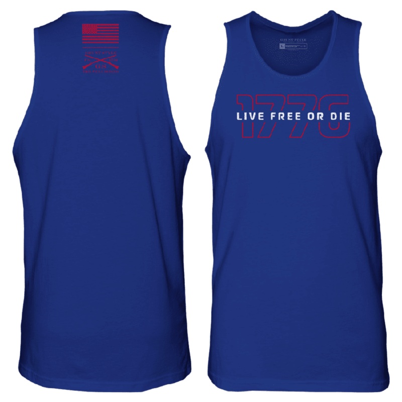 Men’s Live Free Or Die ’76 Tank – Royal Small