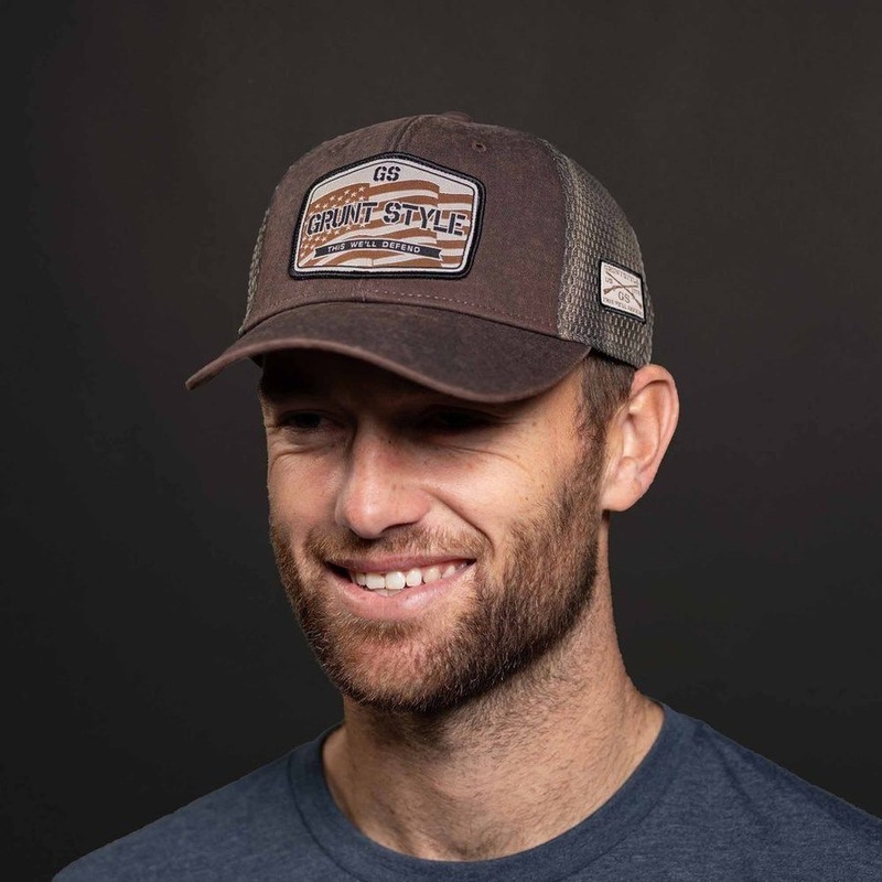 Old Glory Patch Mesh Hat – Brown Wash