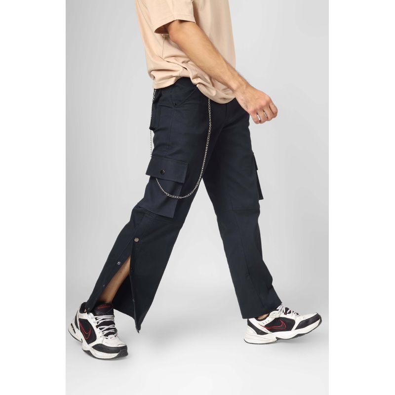 OXFORD BLUE CARGO PANTS WITH 6 POCKET XS