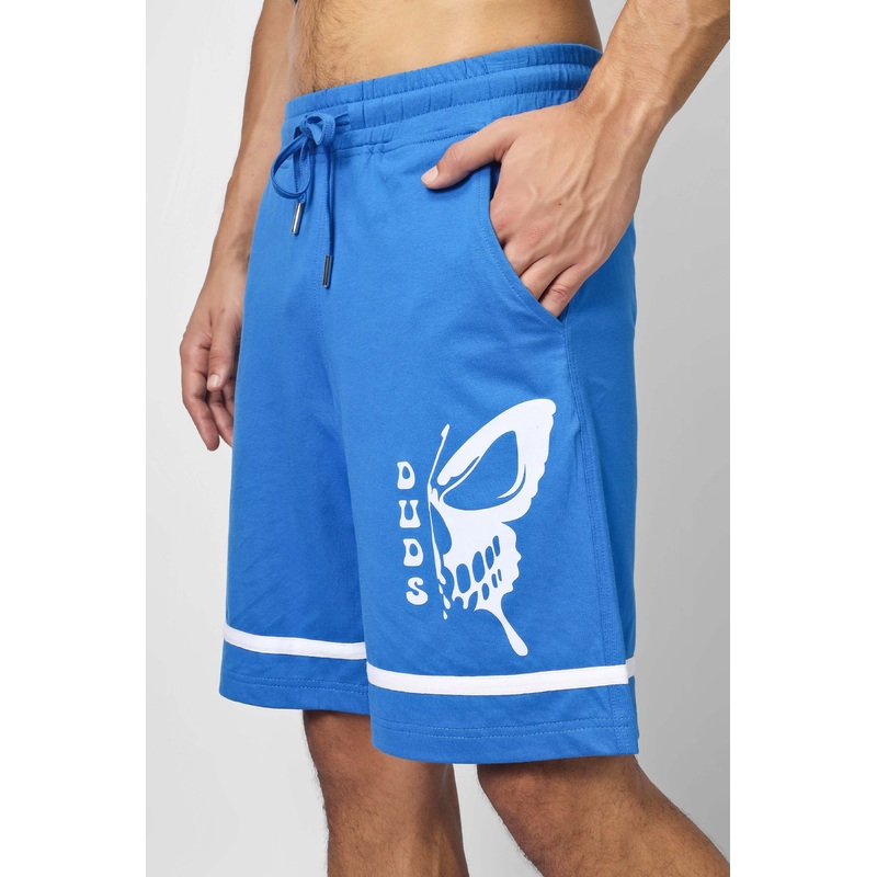 SKULL BUTTERFLY REGULAR FIT SHORTS BLUE XS