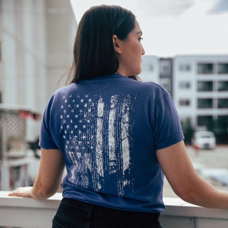 Women’s 1776 Flag Boyfriend Fit T-Shirt – Future Dusk Small