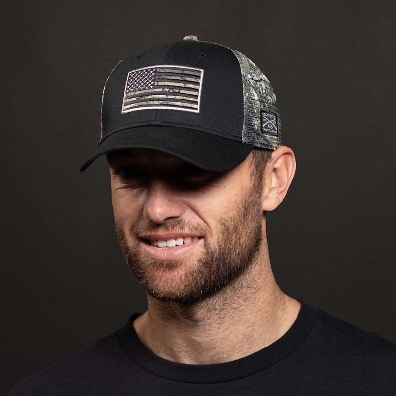 Embroidered American Flag Realtree Edge Camo Mesh Hat