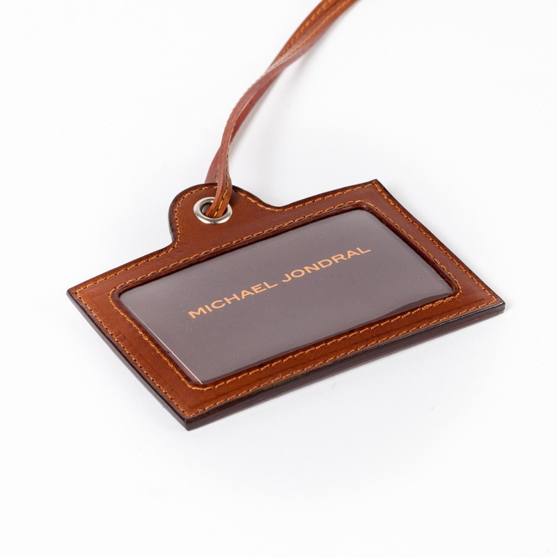 Pendant “Travel Tag” made from Grained Calfskin – handmade
