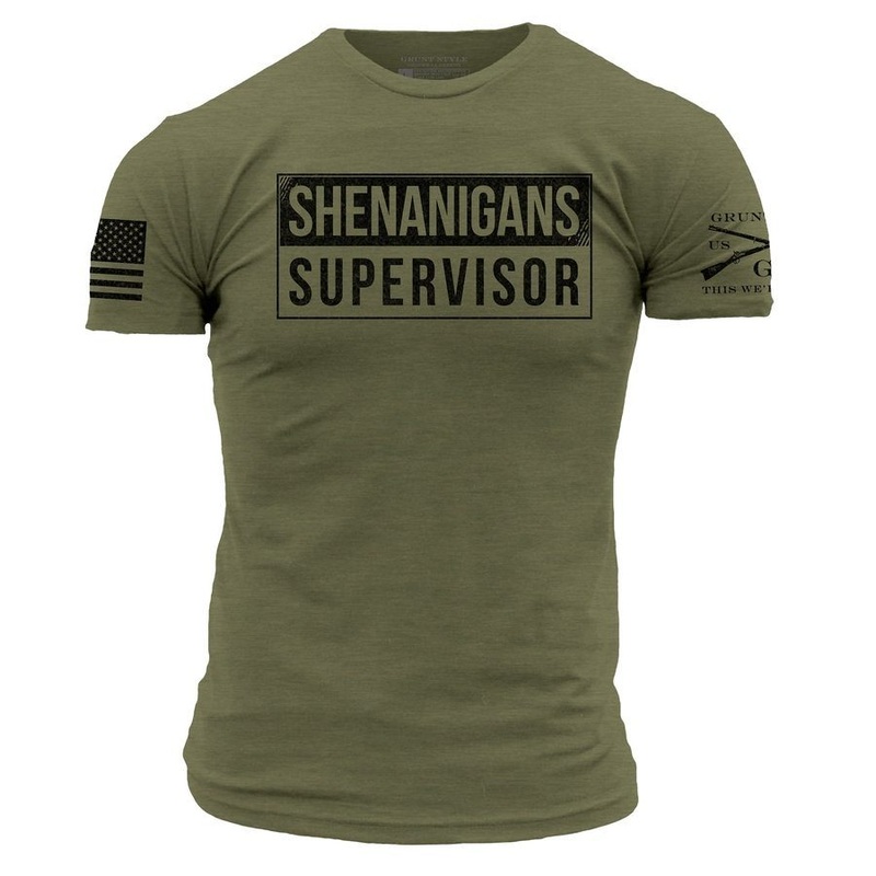 Shenanigans Supervisor T-Shirt – Military Green Small