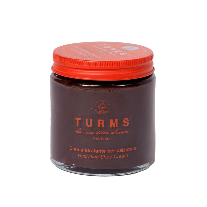 Shoe polishing creme “Hydrating burgundy” in a glass can – handcrafted