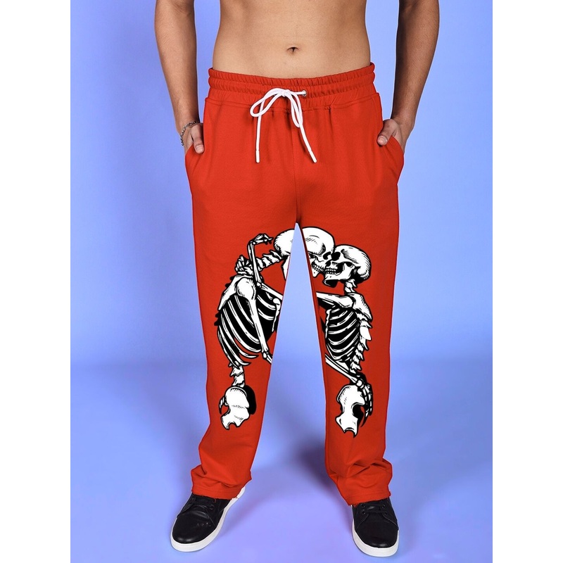 SKELETONS LOVE RELAXED FIT JOGGER RED XS