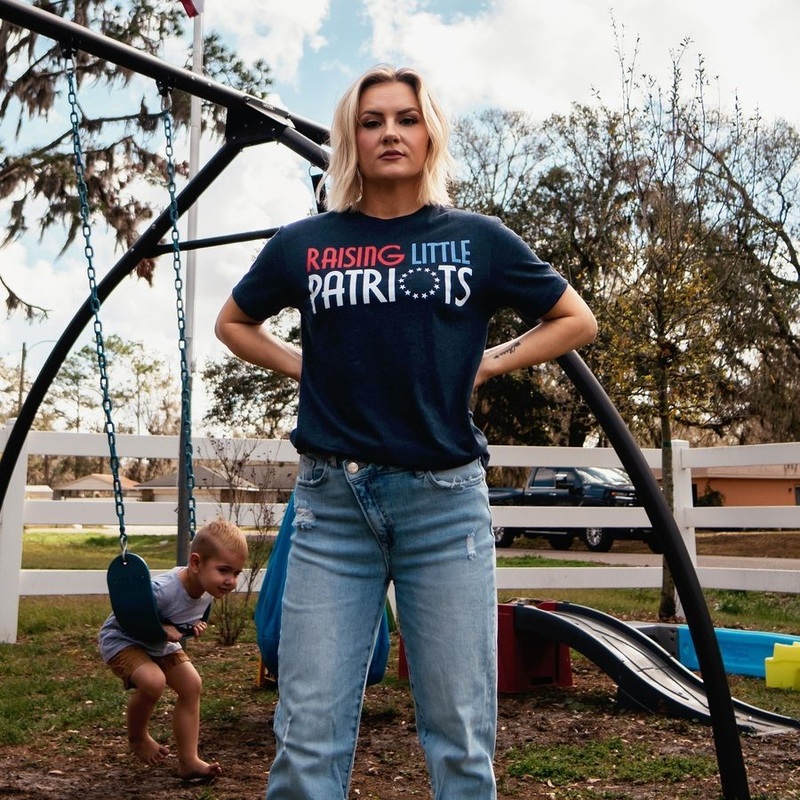 Women’s Raising Little Patriots Boyfriend Fit T-Shirt – Midnight Navy Small