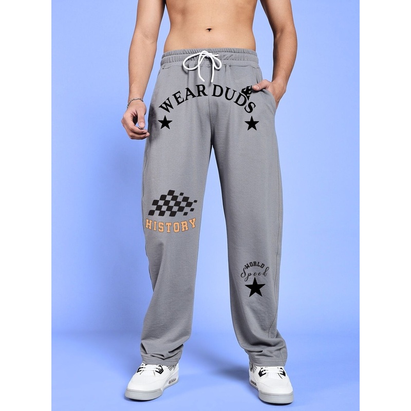 WORLD SPEED PRINTED RELAXED FIT JOGGERS GREY XS