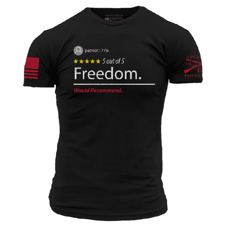 5 Star Freedom T-Shirt – Black Small