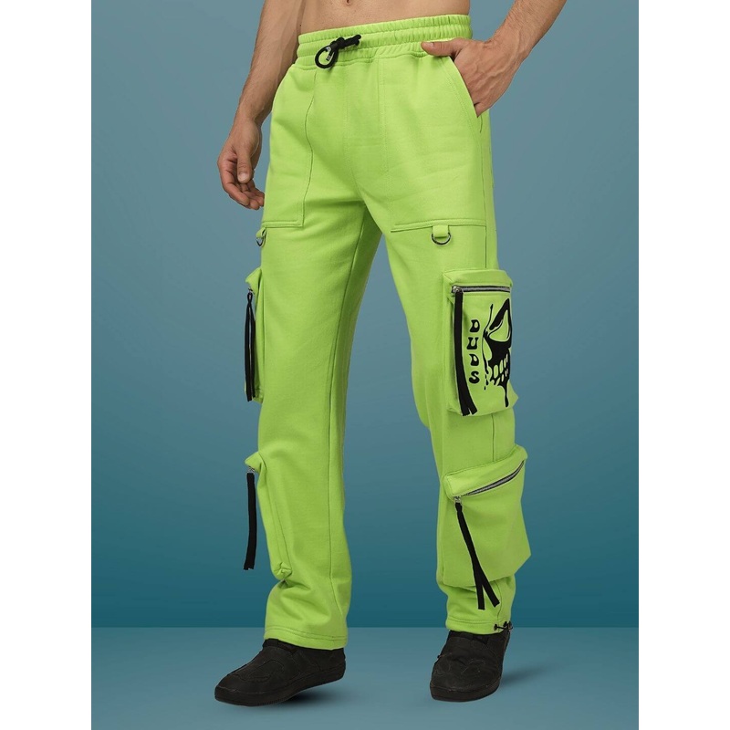 FLUORESCENT MULTI-POCKET CARGO PANT NEON GREEN S