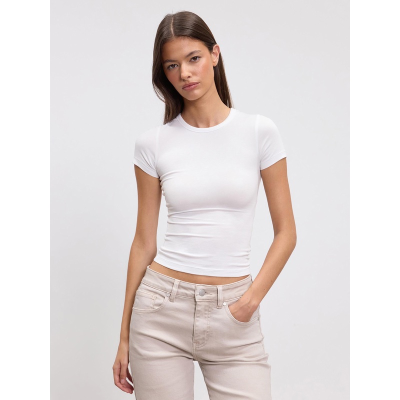 Womens Cotton Jersey T-Shirt in White XXS (4) White Jersey