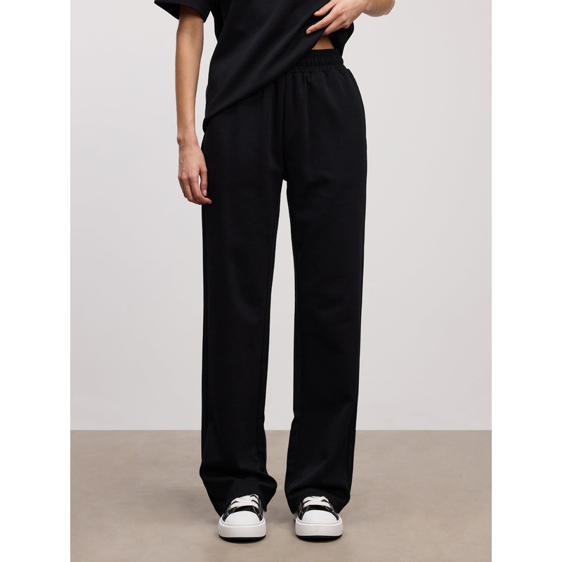 Womens Interlock Straight Leg Jogger in Black XXS (4) Black Interlock