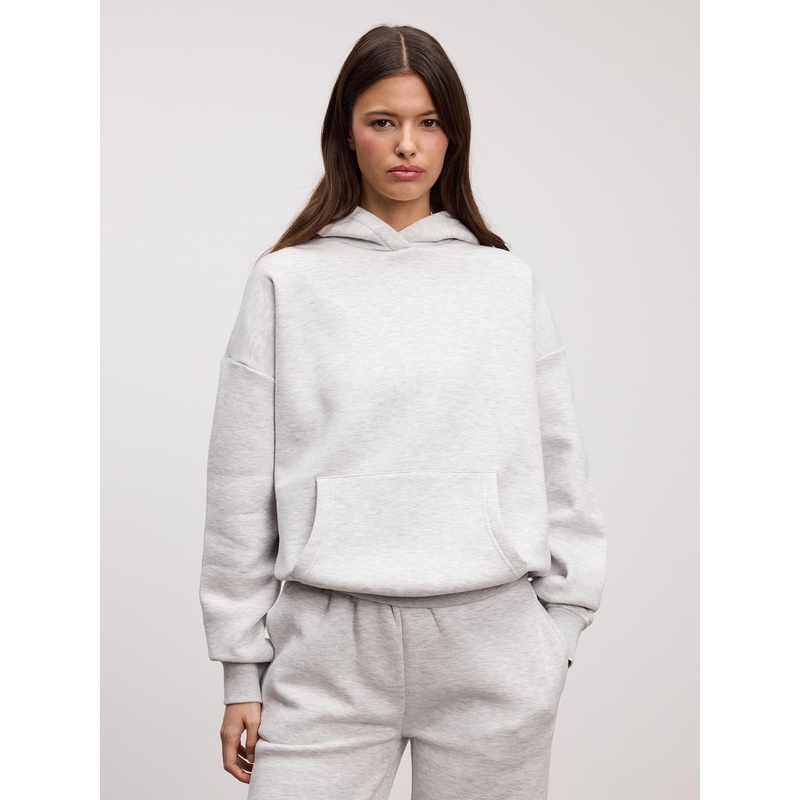 Womens Neoprene Hoodie in Marl Grey XXS (4) Marl Grey Interlock