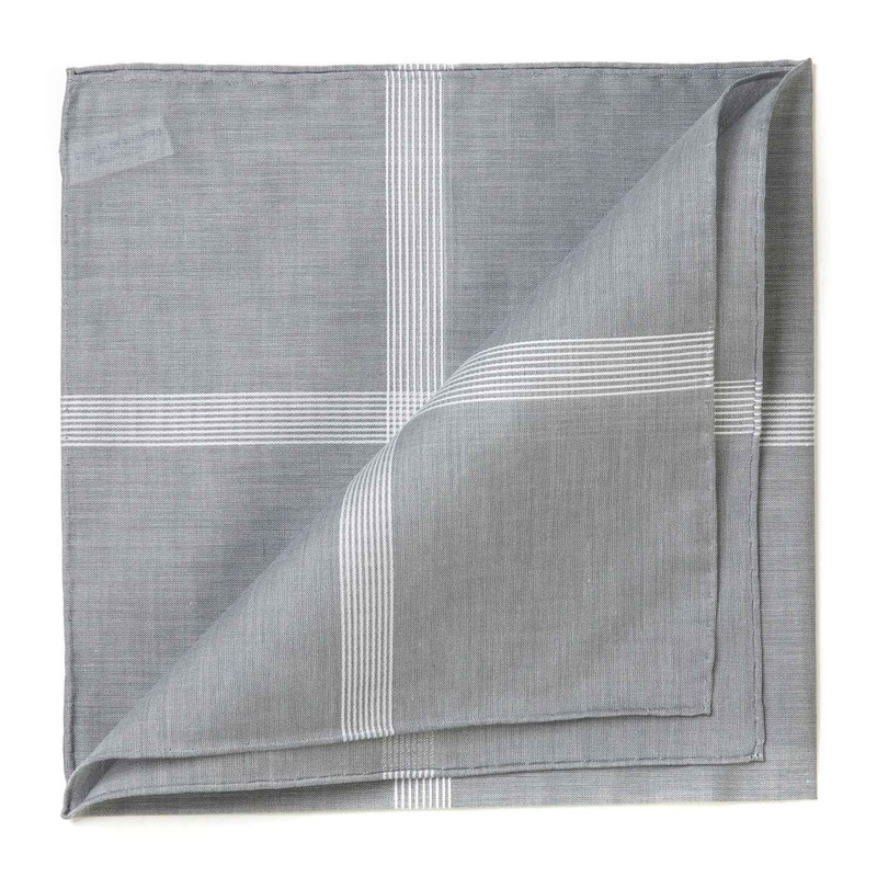 Grey Handkerchief “Symphony” made of Cotton – hand-rolled