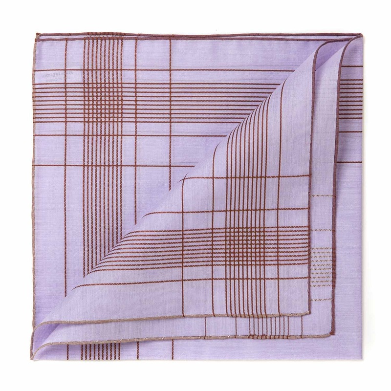 Lilac Patterned Handkerchief “Harlan” made of Cotton – hand-rolled