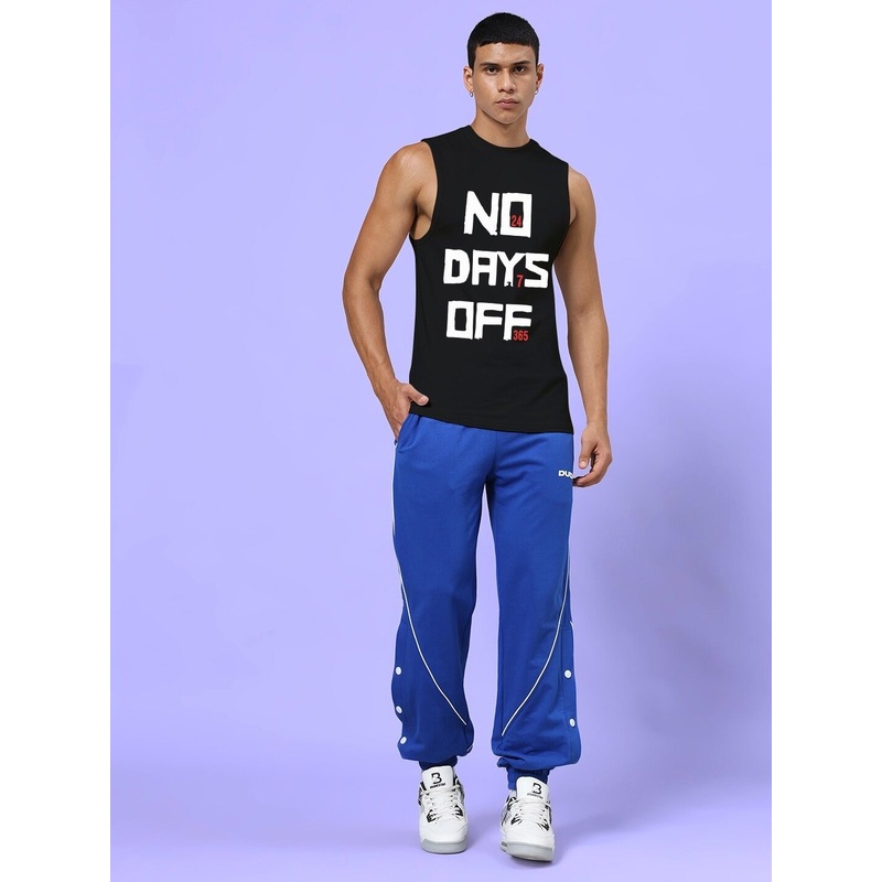 NO DAYS OFF GYM CO-ORD SET BLACK ROYAL BLUE XS