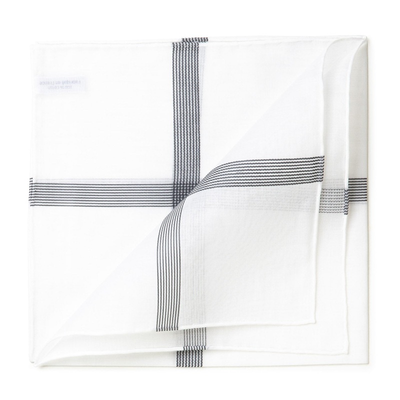White Handkerchief “Symphony” made of Cotton – hand-rolled