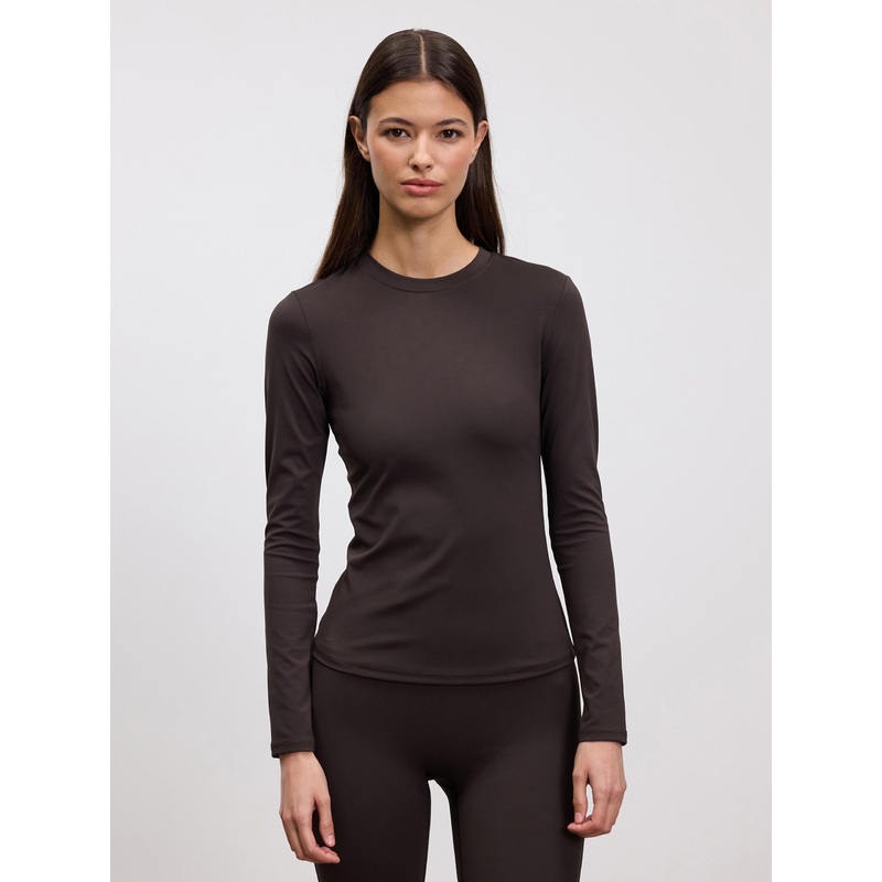 Womens Active Long Sleeve T-Shirt in Brown XXS (4) Brown Active