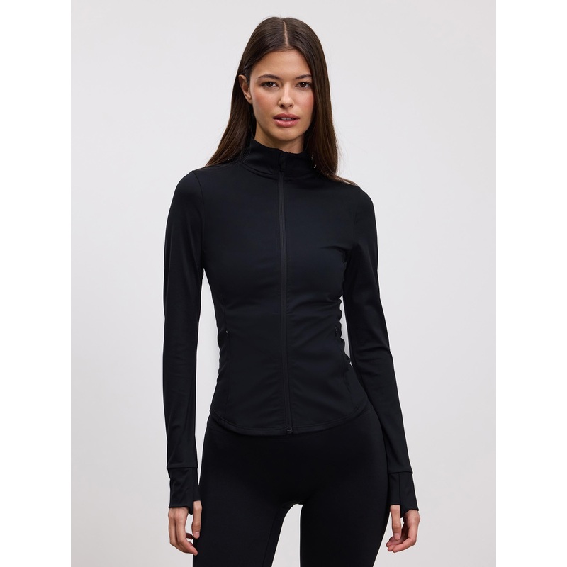 Womens Active Zip Through Jacket in Black XXS (4) Black Active