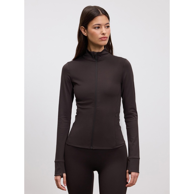 Womens Active Zip Through Jacket in Brown XXS (4) Brown Active