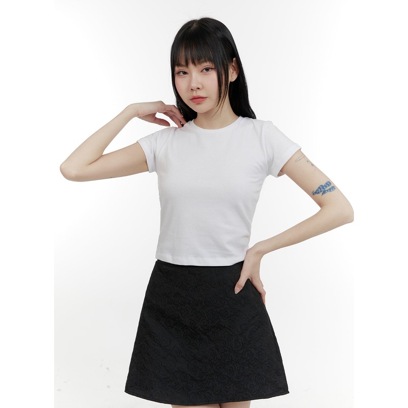 Essential Crop Short Sleeve Tee CM429 White S/M