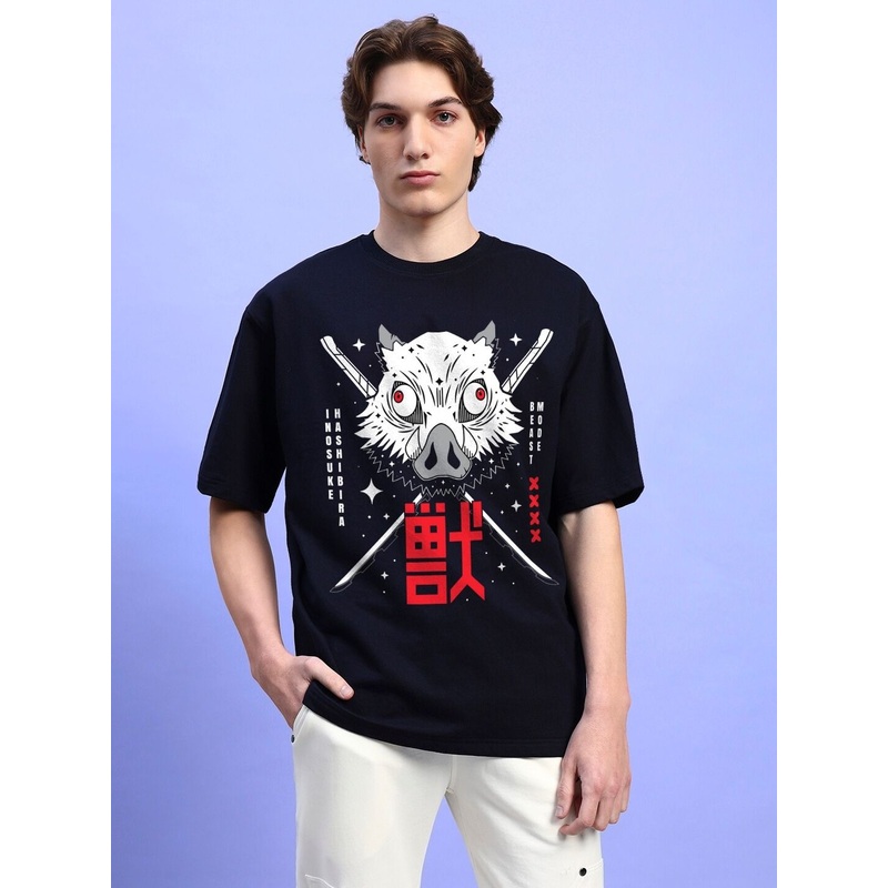 INOSUKE PRINT OVERSIZED T-SHIRT BLACK XS