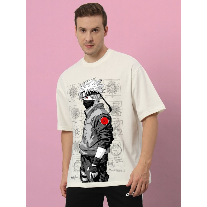 KAKASHI PRINTED OVERSIZED T-SHIRT OFF-WHITE XS