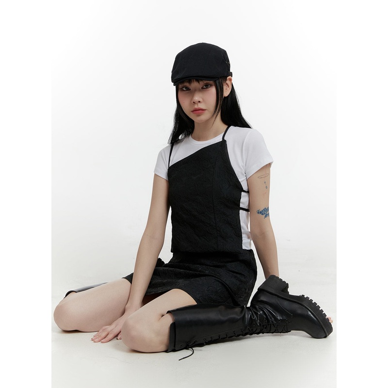 Quilted Sleeveless Strap Top CM429 Black S/M