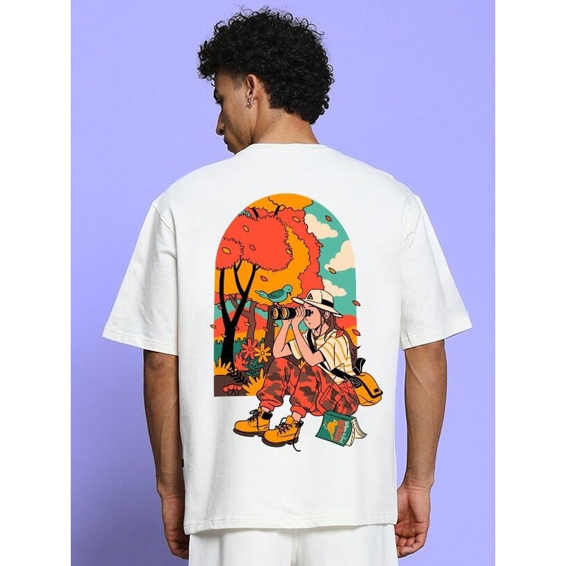 SAFARI PRINTED OVERSIZED T-SHIRT OFF-WHITE XS