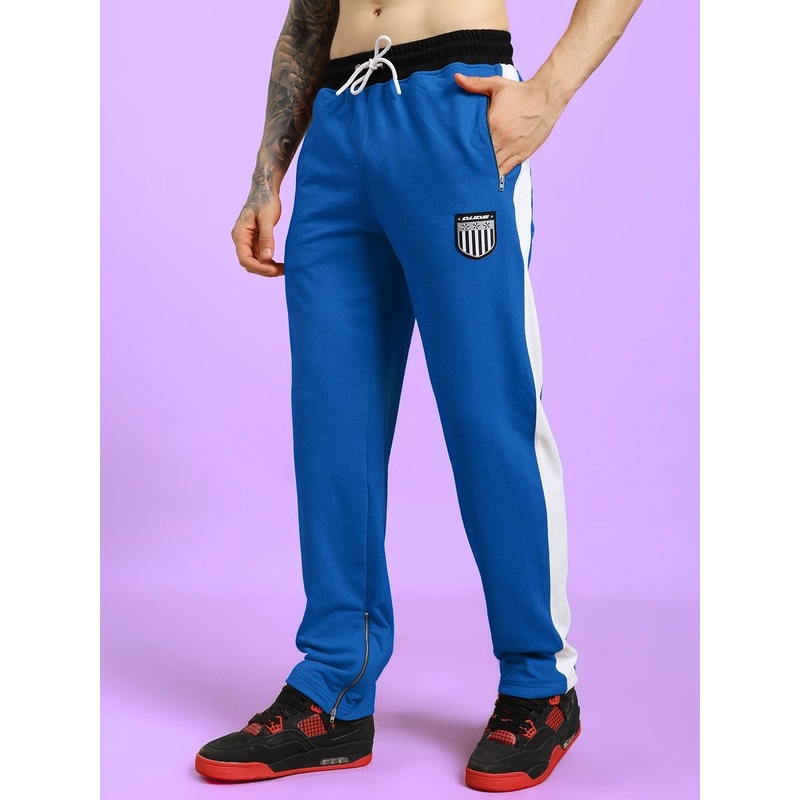 ELEGANT RELAXED-FIT JOGGERS BLUE XS