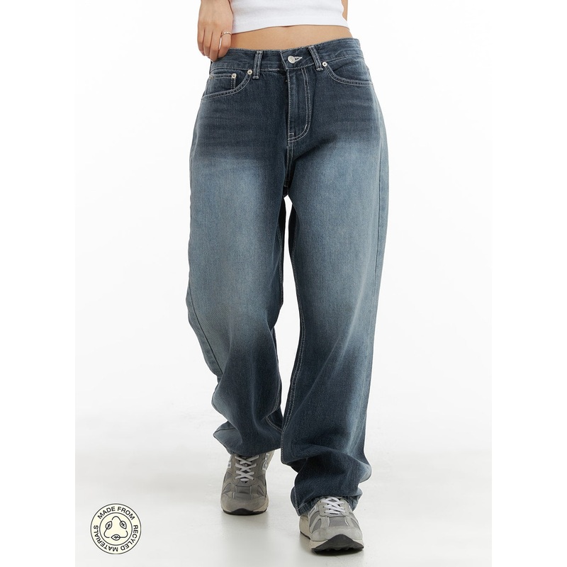 Recycled Wide Baggy Jeans (Unisex) CM425 Dark blue S