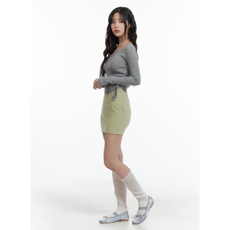 Slim Mini Skirt OM422 Green S/M