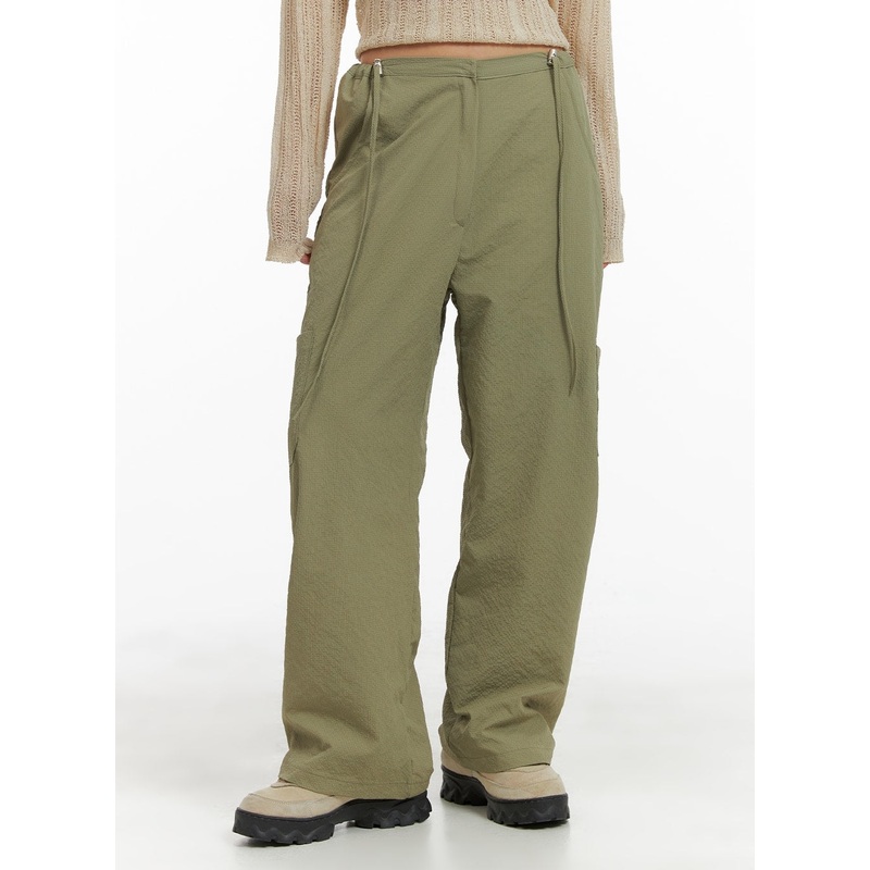 String Straight Leg Pants CM422 Green M/L