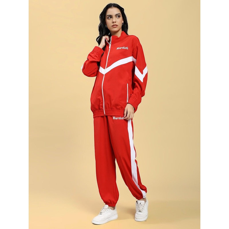 WOMEN ROYAL COMFORT RELAXED FIT CO-ORD SET RED XS