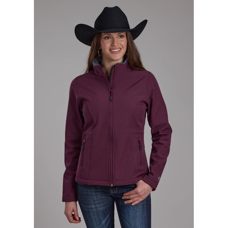 Womens Wine Heather With Gray Fleece Zipper Jacket XS