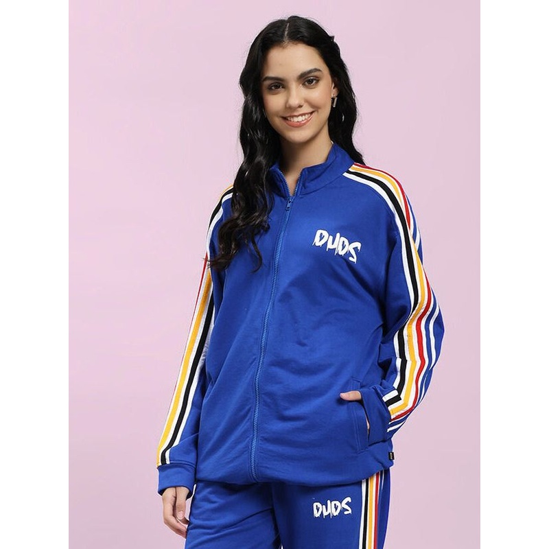 WOMEN MODERN EDGE MULTI-STRIPE JACKET ROYAL BLUE XS