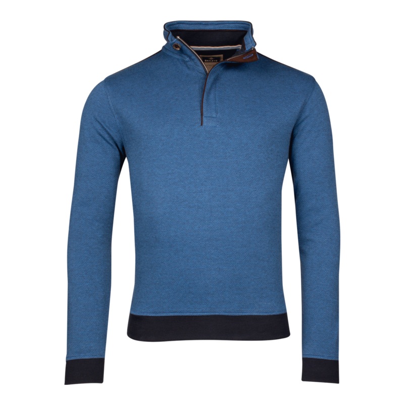 Baileys Cotton Jaquard Sweatshirt Navy Medium