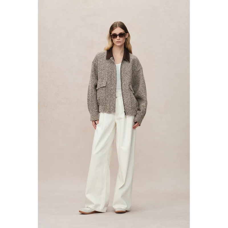 Dakota Tweed Baseball Jacket in Wool XS