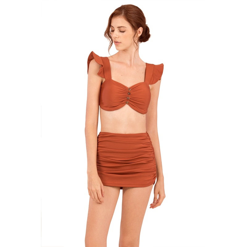 Demienyur Bikini Top (Brown) (Non Returnable) XXS Brown